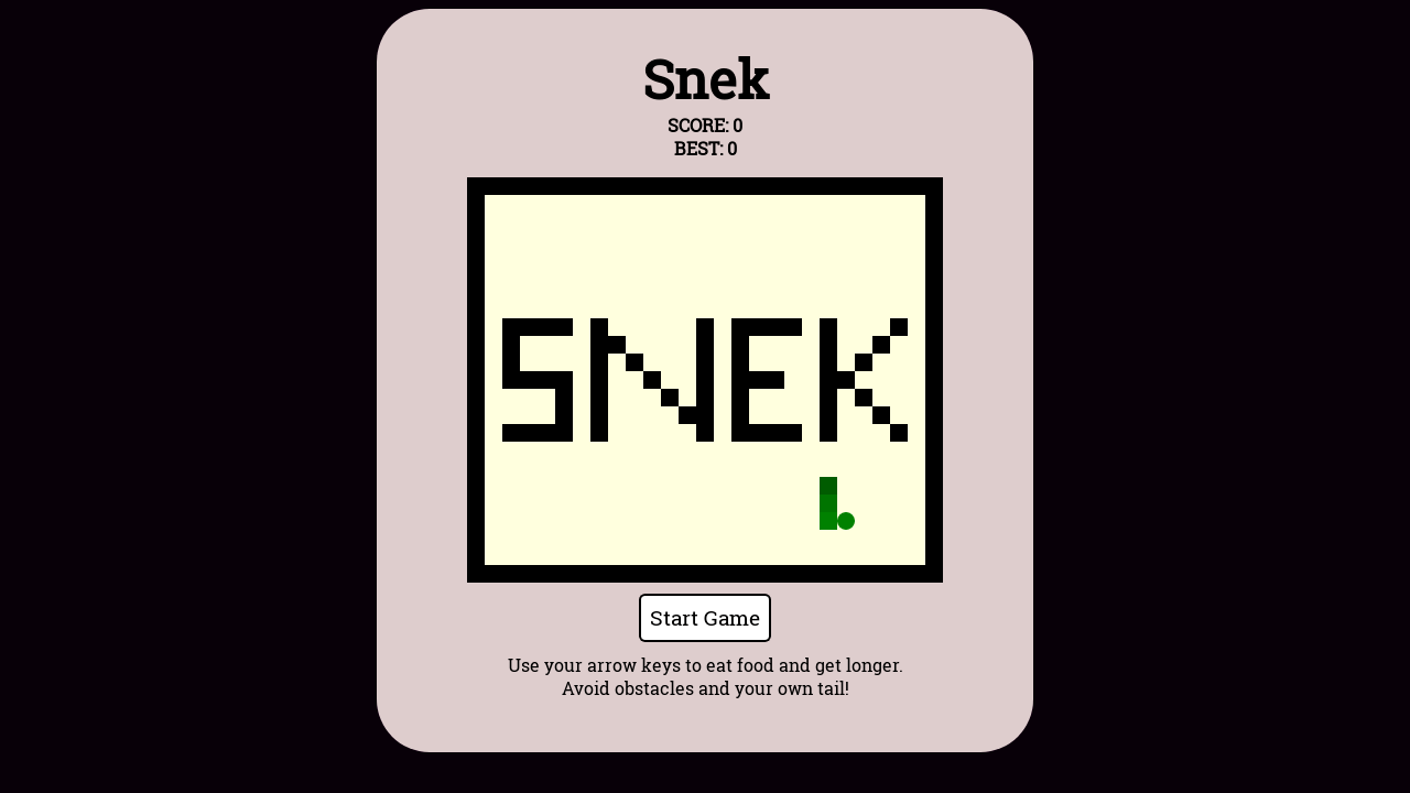 Screenshot of Snek.