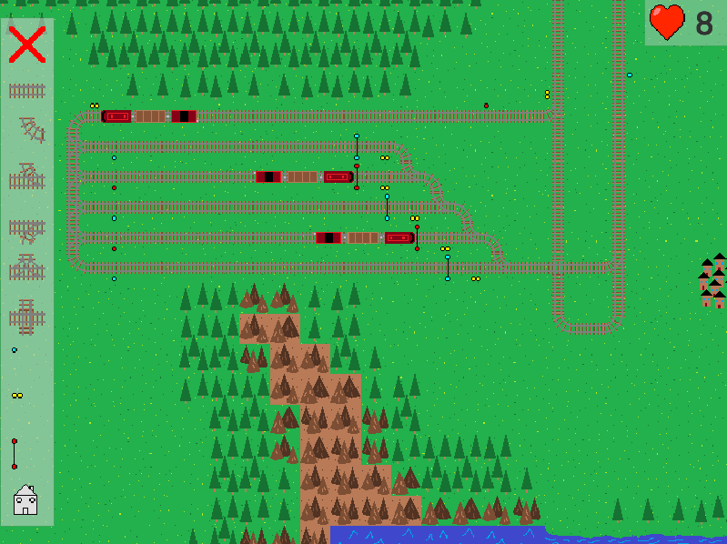 Trans Girl Locomotion Screenshot. A busy train depot is depicted.